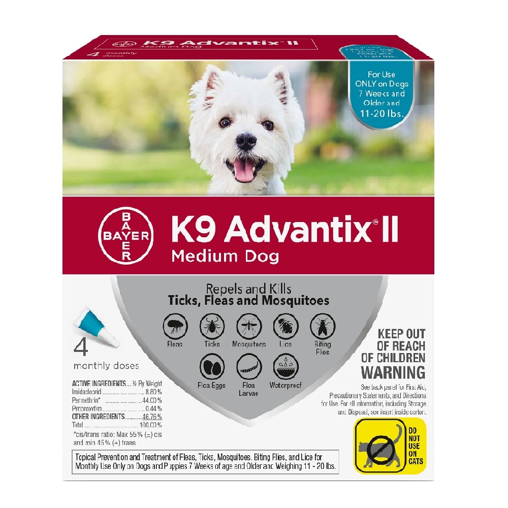 K9 Advantix II Medium Dog Flea & Tick Control, 4 Doses - 9203724