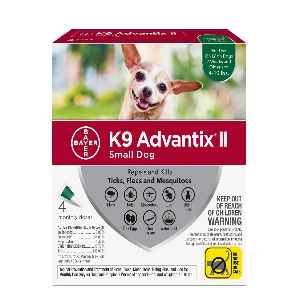 K9 Advantix II Small Dog Flea & Tick Control, 4 Doses - 9203489