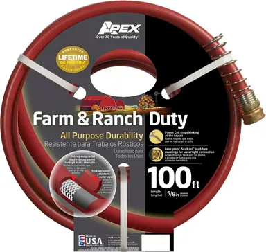 Apex 5/8" x 100' Farm and Ranch Duty Hose - 889 100