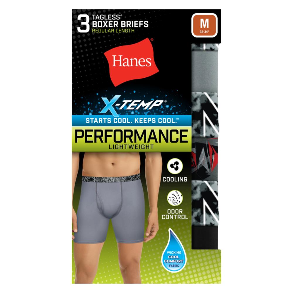 Hanes Men's 4-Pack Boxer Briefs X-Temp Cotton No Ride Up FreshIQ Assorted  Colors