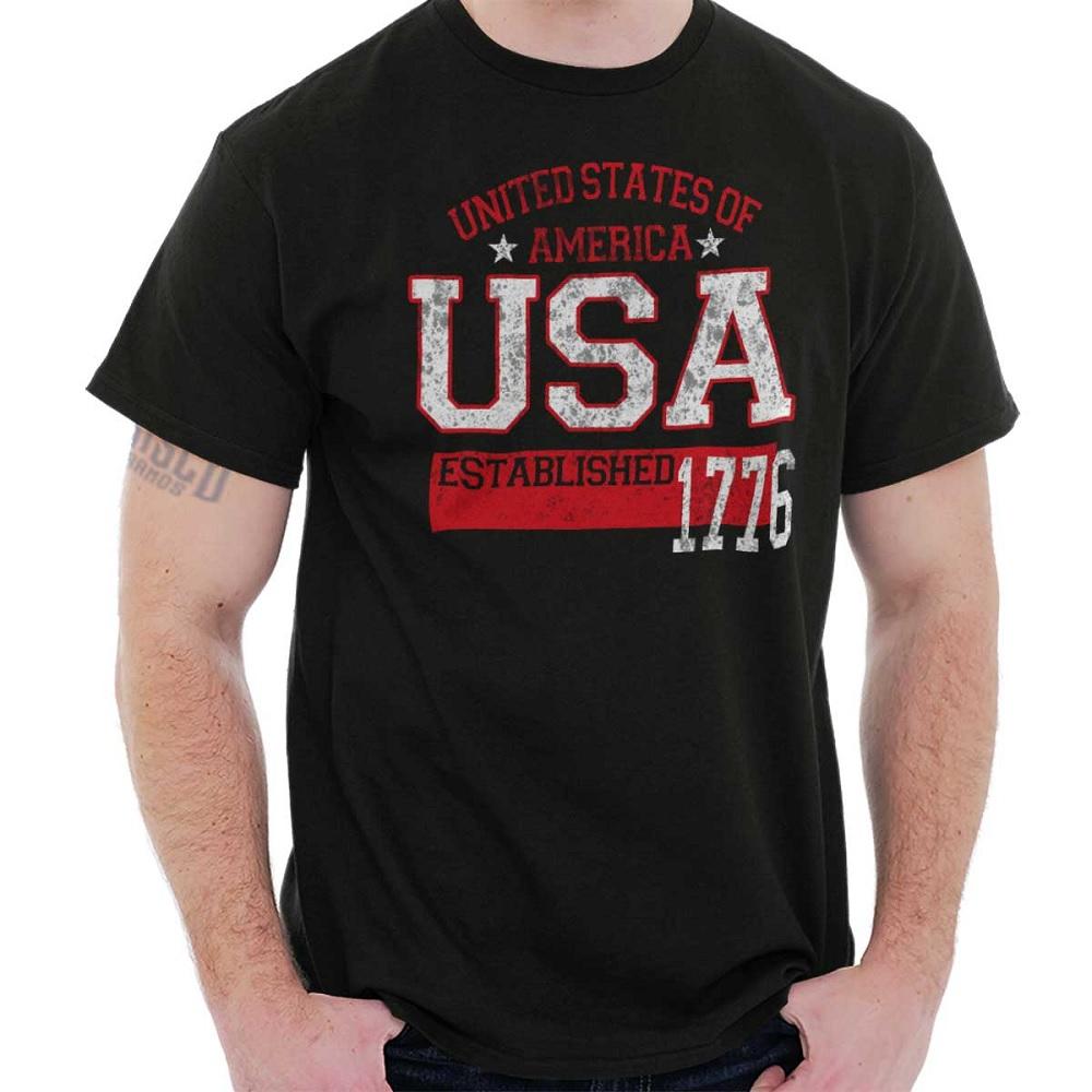 Brisco Apparel United States America Vintage Short Sleeve Adult T-Shirt - 20M405000BLK