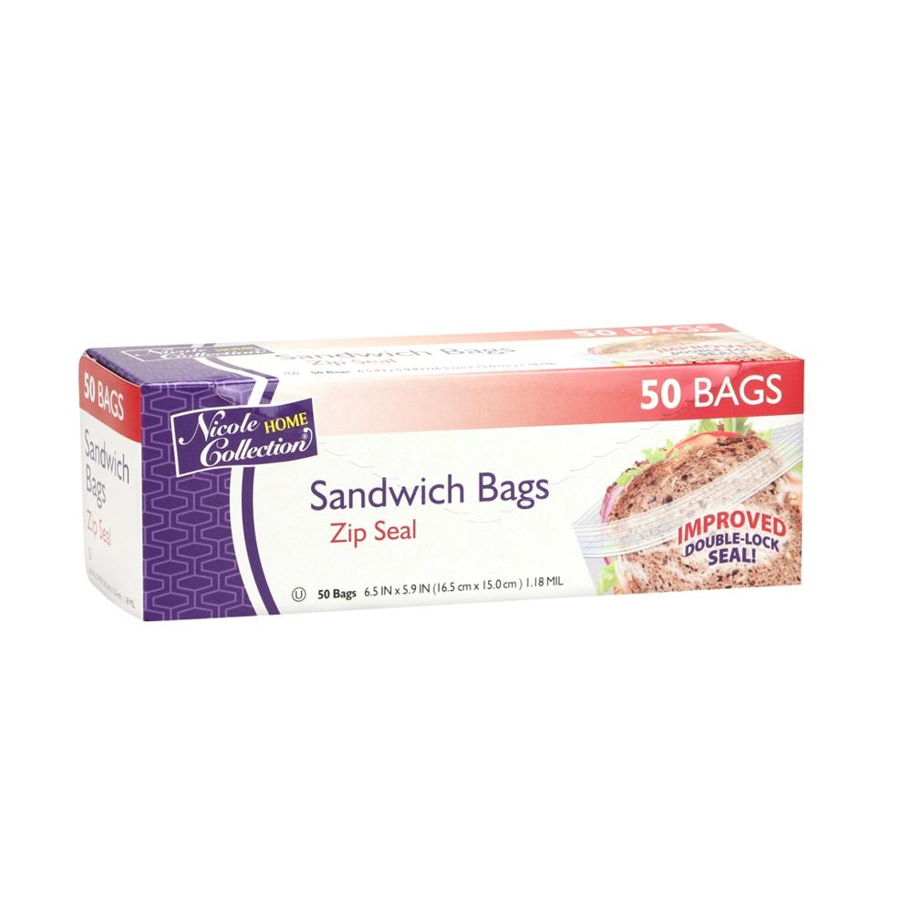 Zipper Seal Sandwich Storage Bags, 50 ct.