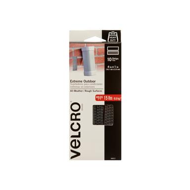 Velcro Brand Extreme Outdoor 4" x 1" Strips Titanium 10 Count - 19432024