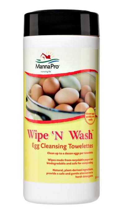 Manna Pro Wipe 'N Wash Egg Cleansing Towelettes, 25 Count Towelettes - 05-0209-5360