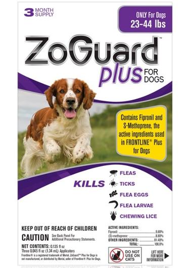 ZoGuard Plus Flea & Tick for Dogs 23-44lbs, 3  Pack - 511103