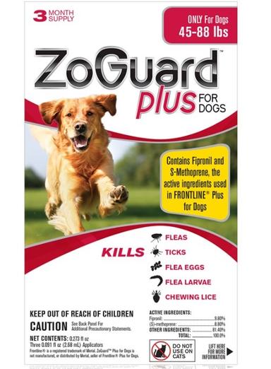 ZoGuard Plus Flea & Tick for Dogs 45-88lbs - 3  Pack - 511104