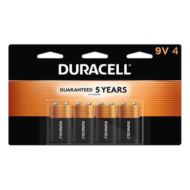 Duracell Coppertop 9V Alkaline Batteries,  4 Pack