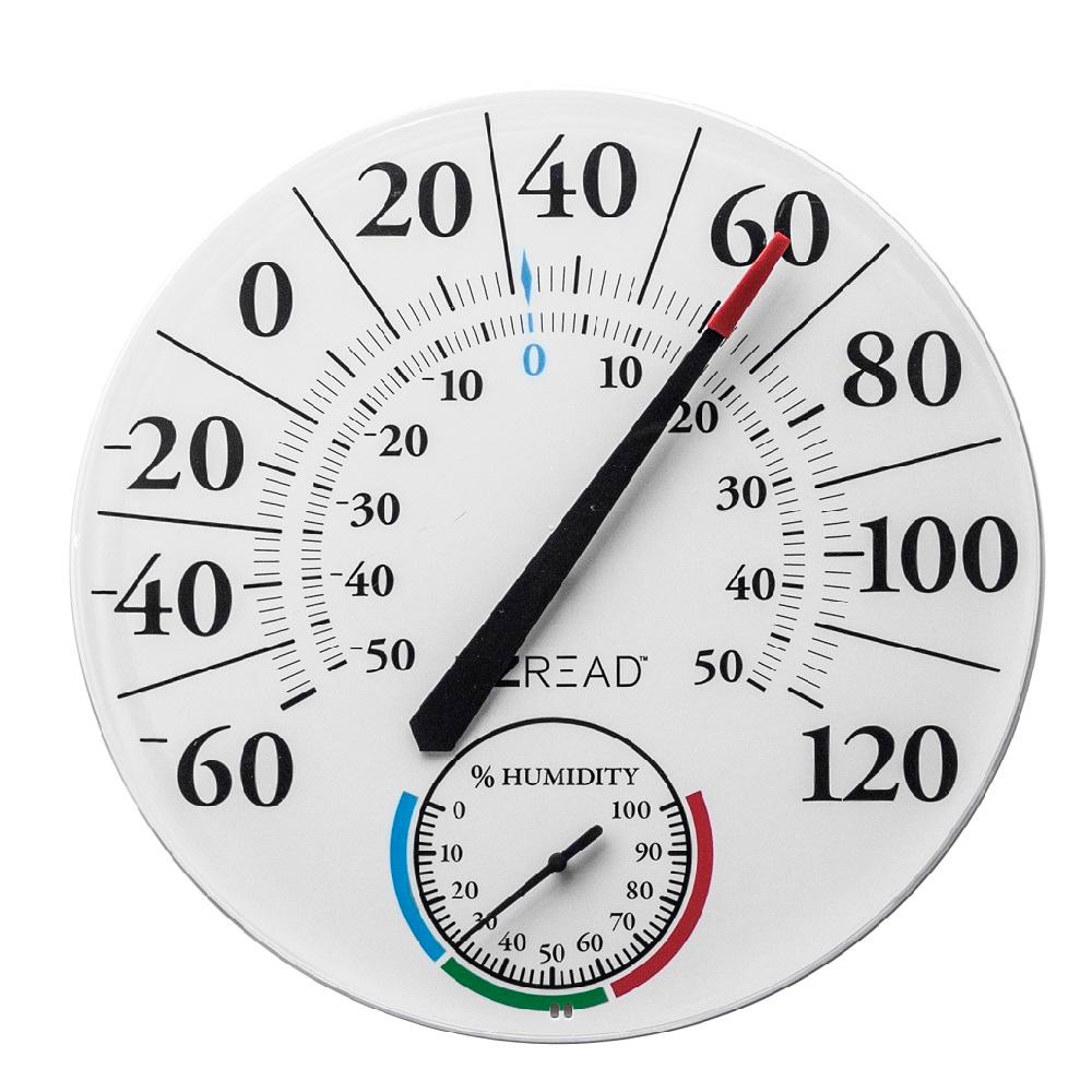 REOTEMP DTH5 Analog Desktop Thermometer Hygrometer, 5 Dial, 20/120F,  Relative Humidity Gauge