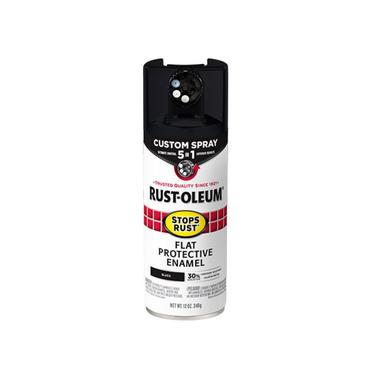 Rust-Oleum® Stops Rust® Protective Enamel with Custom Spray 5-in-1, Flat Black - 376855
