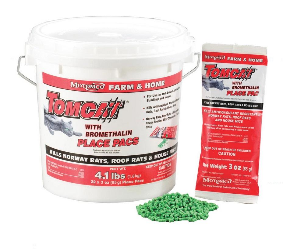 Tomcat Place Pacs Rat and Mouse Bait with Bromethalin, 22 Count - 22022