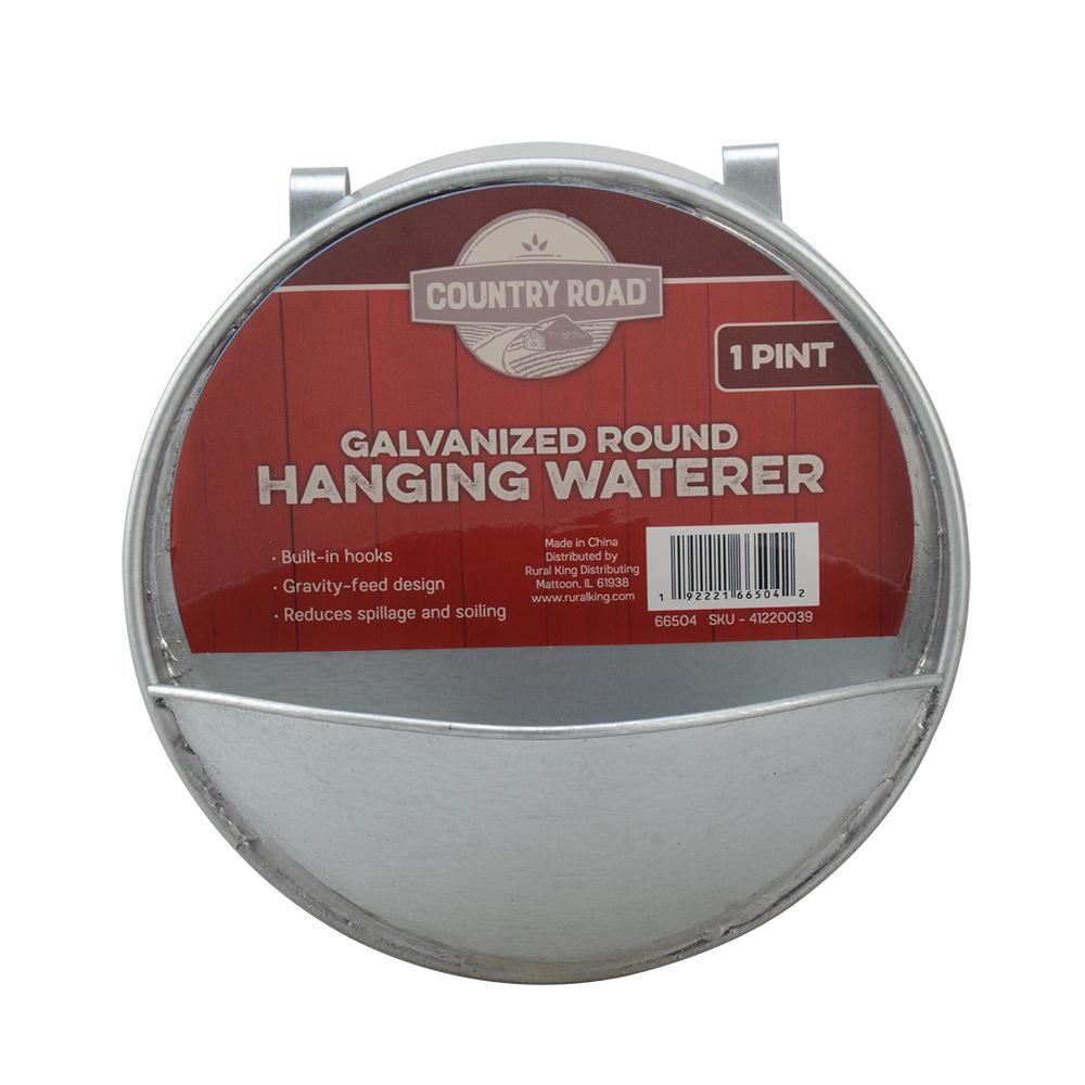Country Road Galvanized Round Hanging Poultry Waterer, 1 Pt. | Rural King