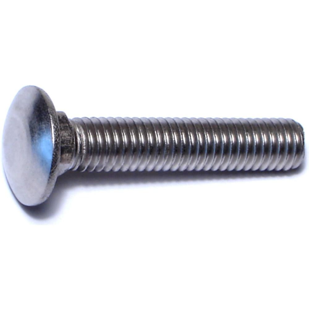 Midwest Fastener 3/8"-16 x 2" 18-8 Stainless Coarse Thread Carriage Bolts - 83465