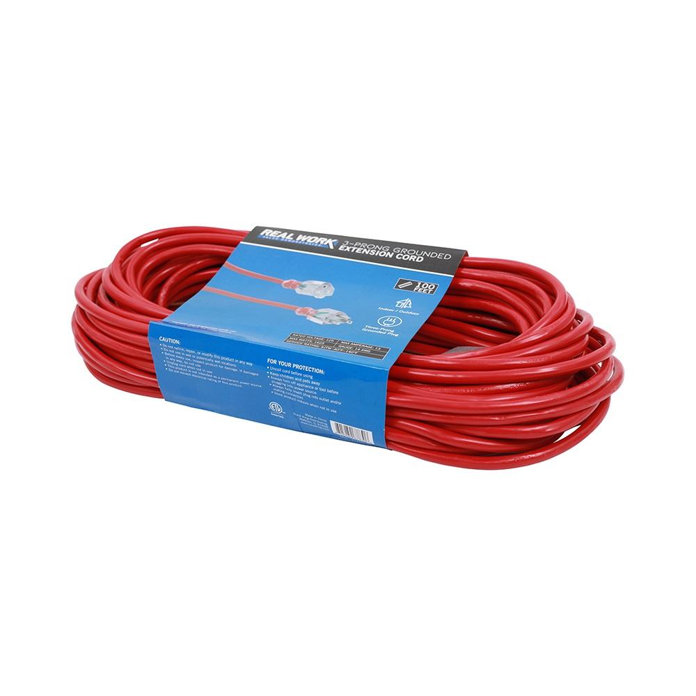 Real Work Tools 14/3 Indoor/Outdoor 100' Extension Cord, Red - 20170301610 | Rural King