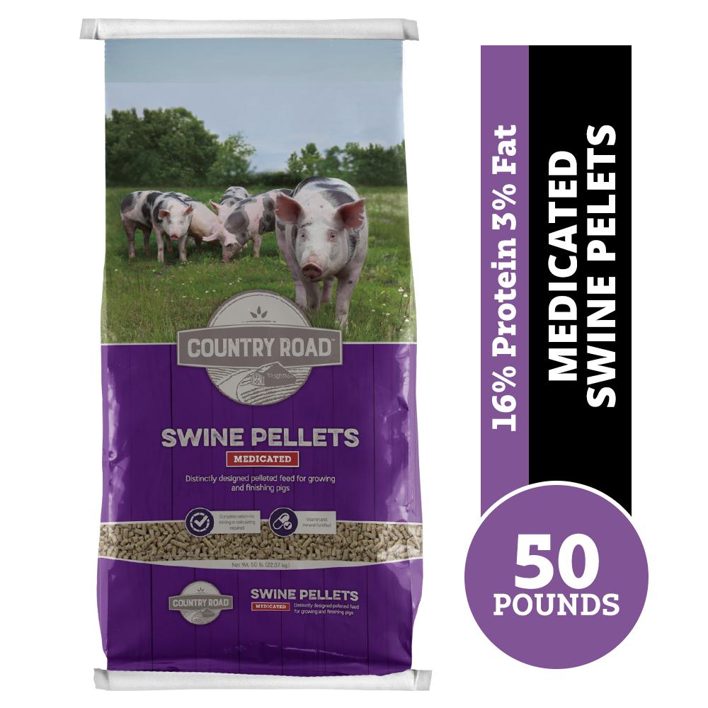 Country Road Medicated Swine Feed Pellets, 50 lb. Bag