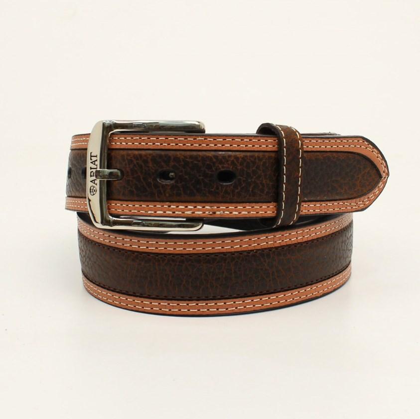 Ariat Mens Belt Brown Oiled Rowdy With Double Stitch Edges-A10004305 ...
