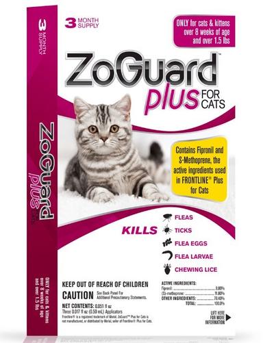 ZoGuard Plus Flea & Tick for Cats - 3  Pack - 511101