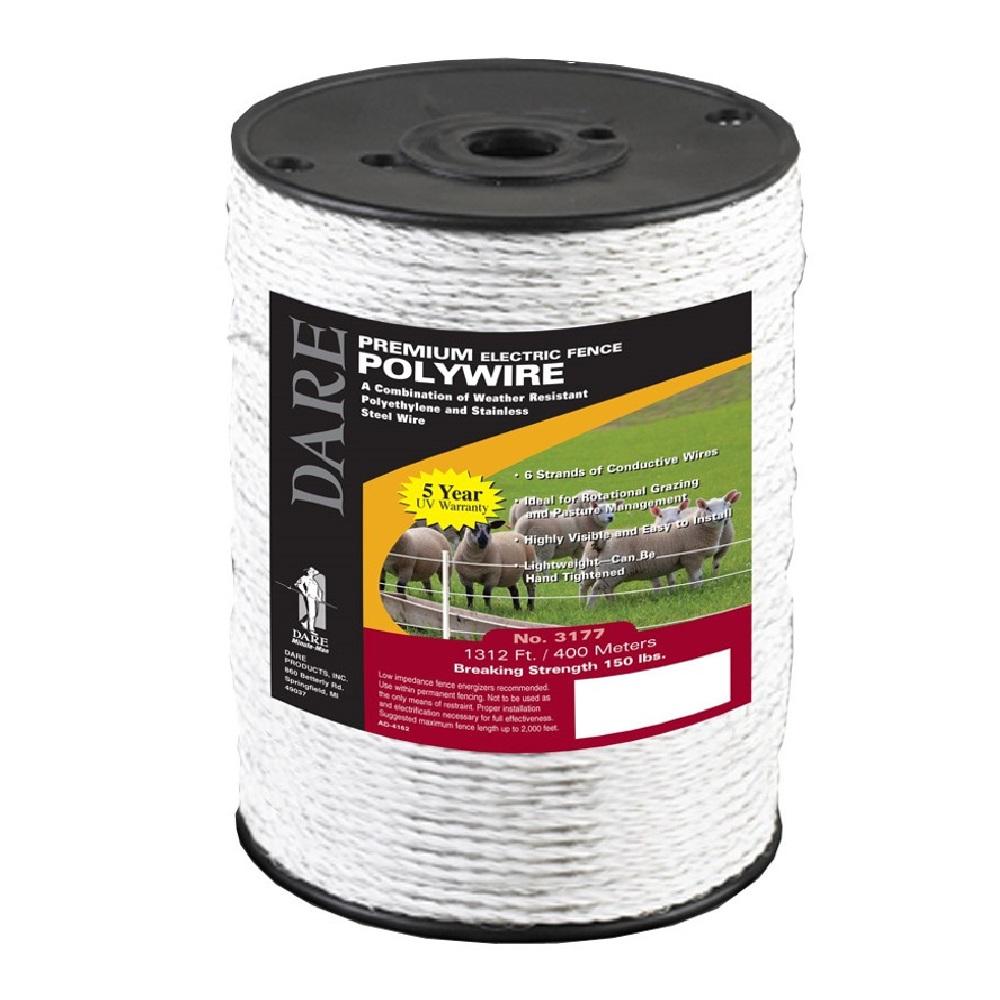 Dare - 3177 - Electric Fence Wire 1312 ft. White