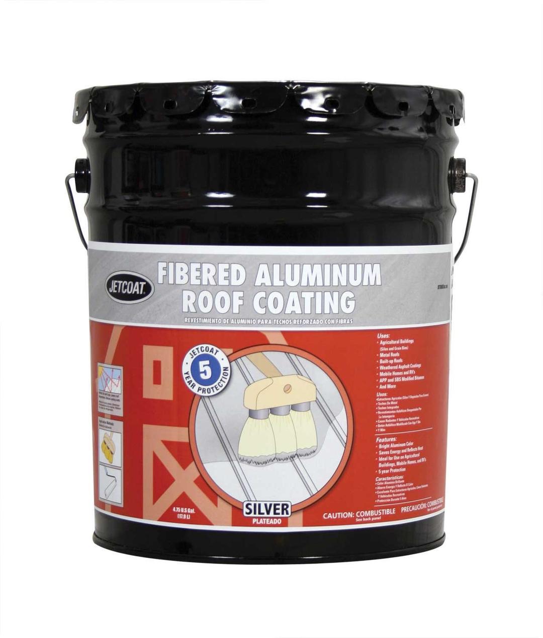 JetCoat Roof Coating Fib Aluminum, 4.75 Gallon - 66475/55815