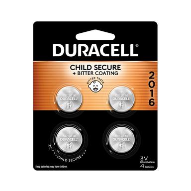 Duracell 2016 3V Lithium Coin Battery, 4 Pack