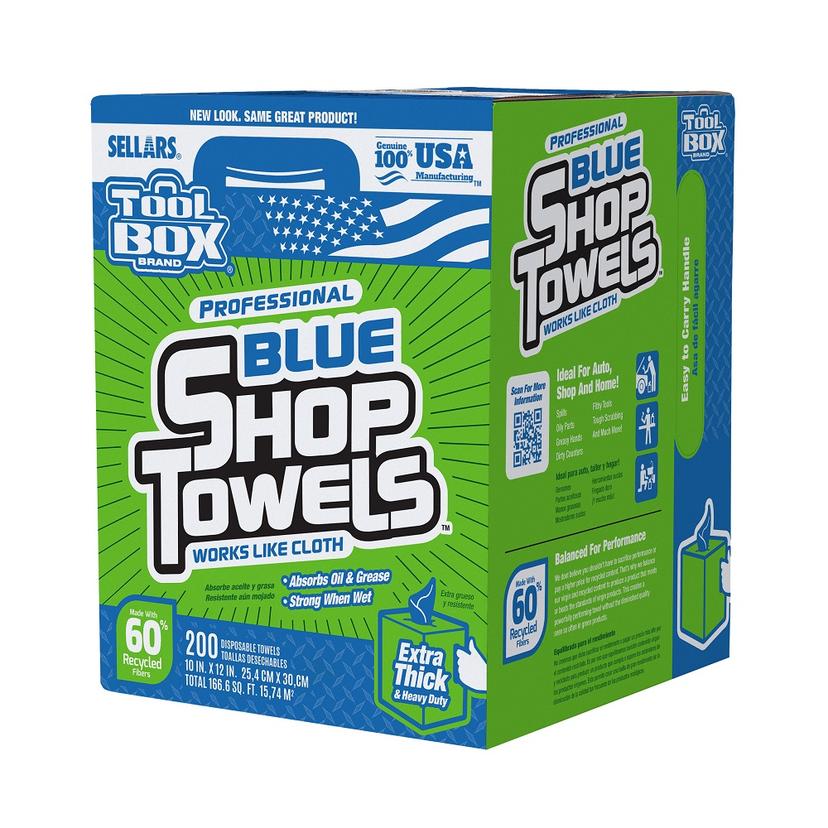 ToolBox Brand Professional White Shop Rags, 1 Box (200 Sheets per Box)