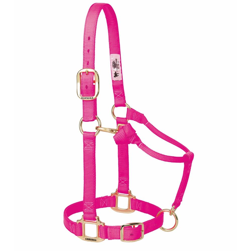 15835: 3 Ply average horse size adjustable halter with heavy duty