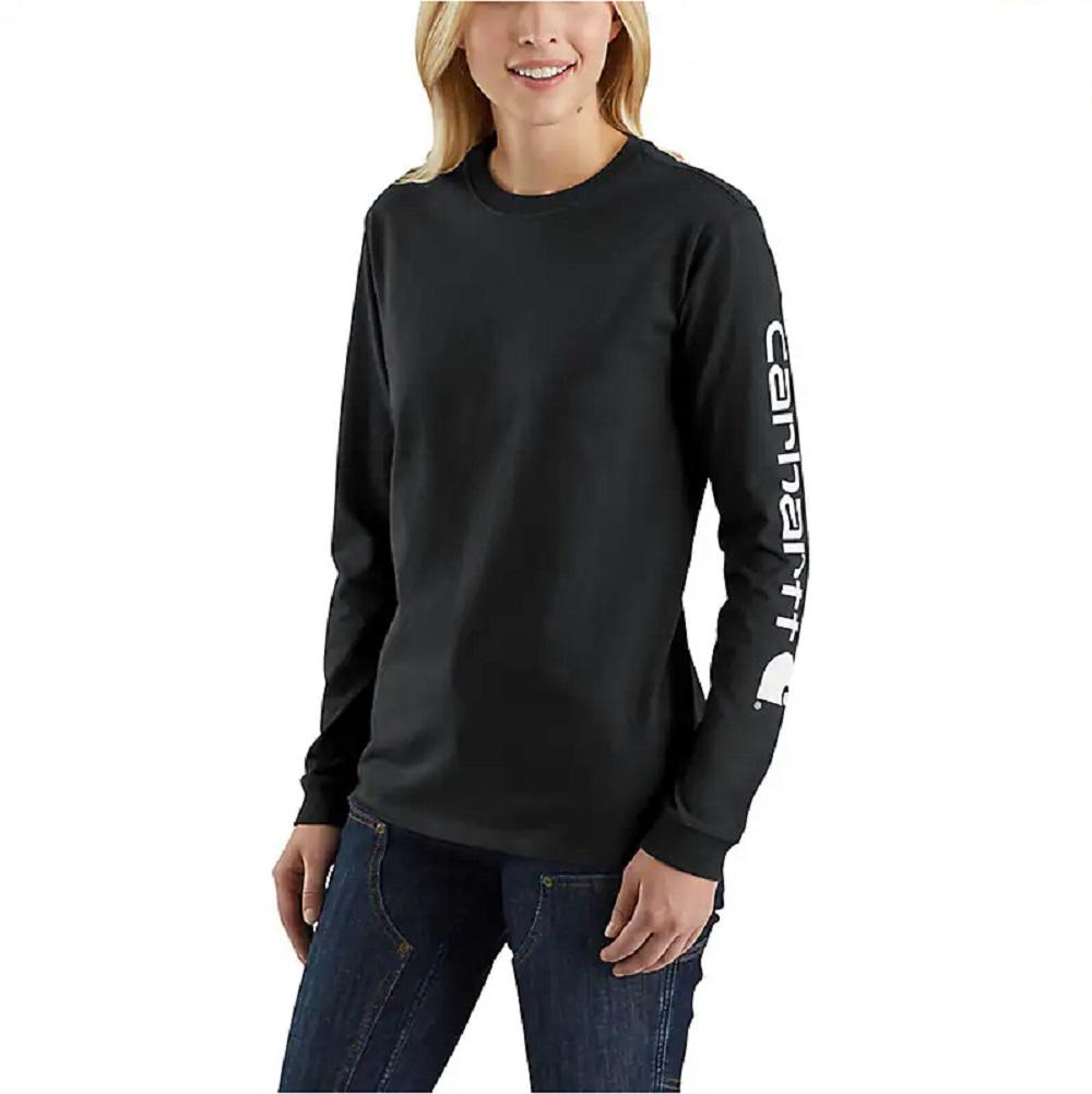 Black Fit Graphic Loose Carhartt® | Logo Women\'s Heavyweight Sleeve King T- 103401-001 Long-Sleeve Rural Shirt, -