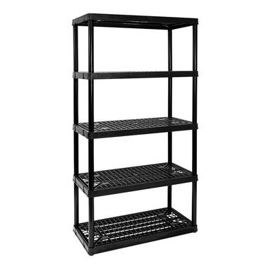 Gracious Living Shelving Unit with 5 Heavy-Duty Non-Adjustable Ventilated Shelves, Black - 91005MAXIT1C25