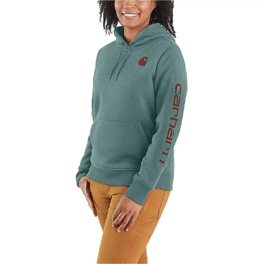 Carhartt® Women's Relaxed Fit Midweight Logo Sleeve Graphic Sweatshirt,  Carbon Heather - 102791-CRH