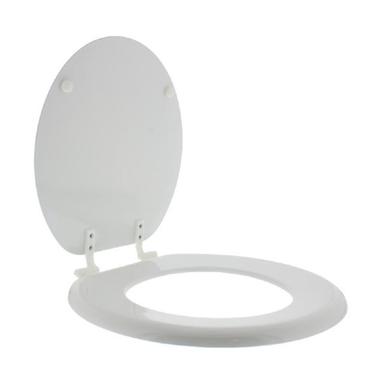 AquaPlumb Round Wood Toilet Seat, White CTS100W