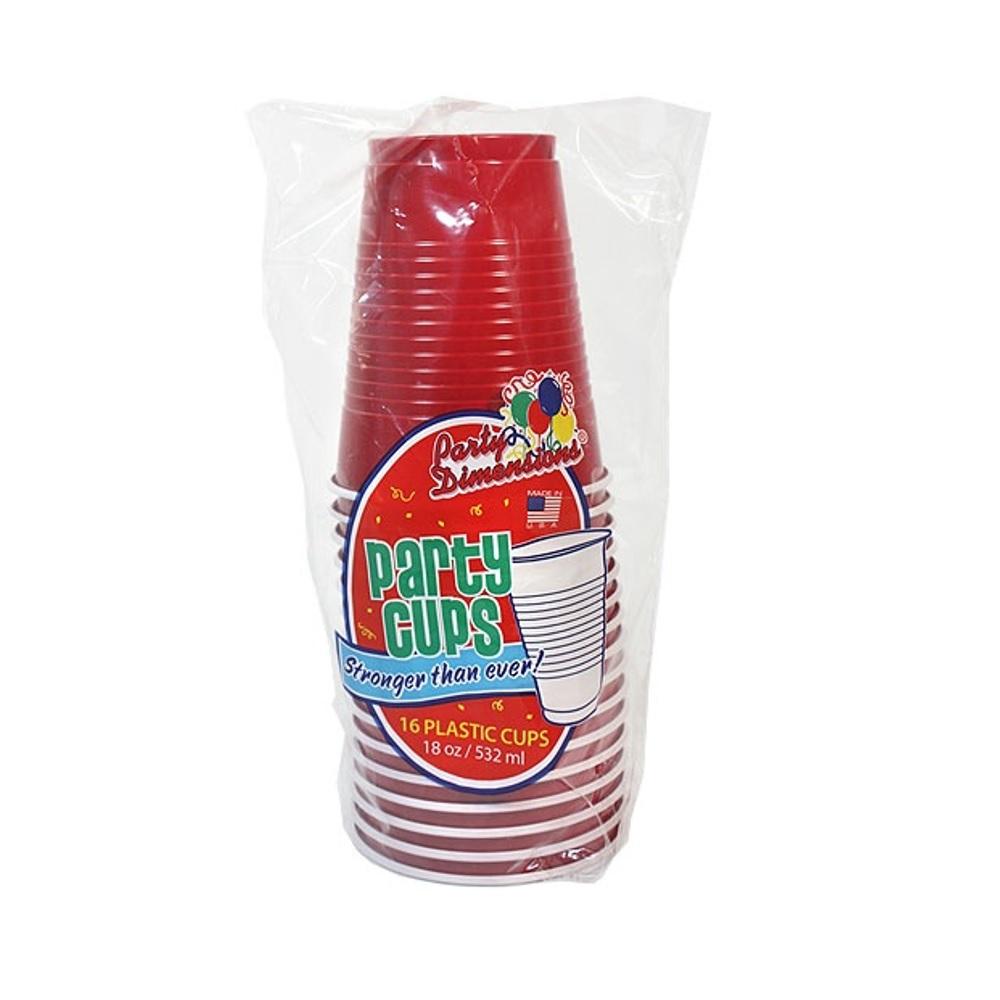 RW Base 16 oz Red Plastic Party Cup - 3 3/4 x 3 3/4 x 4 3/4 - 500 count  box