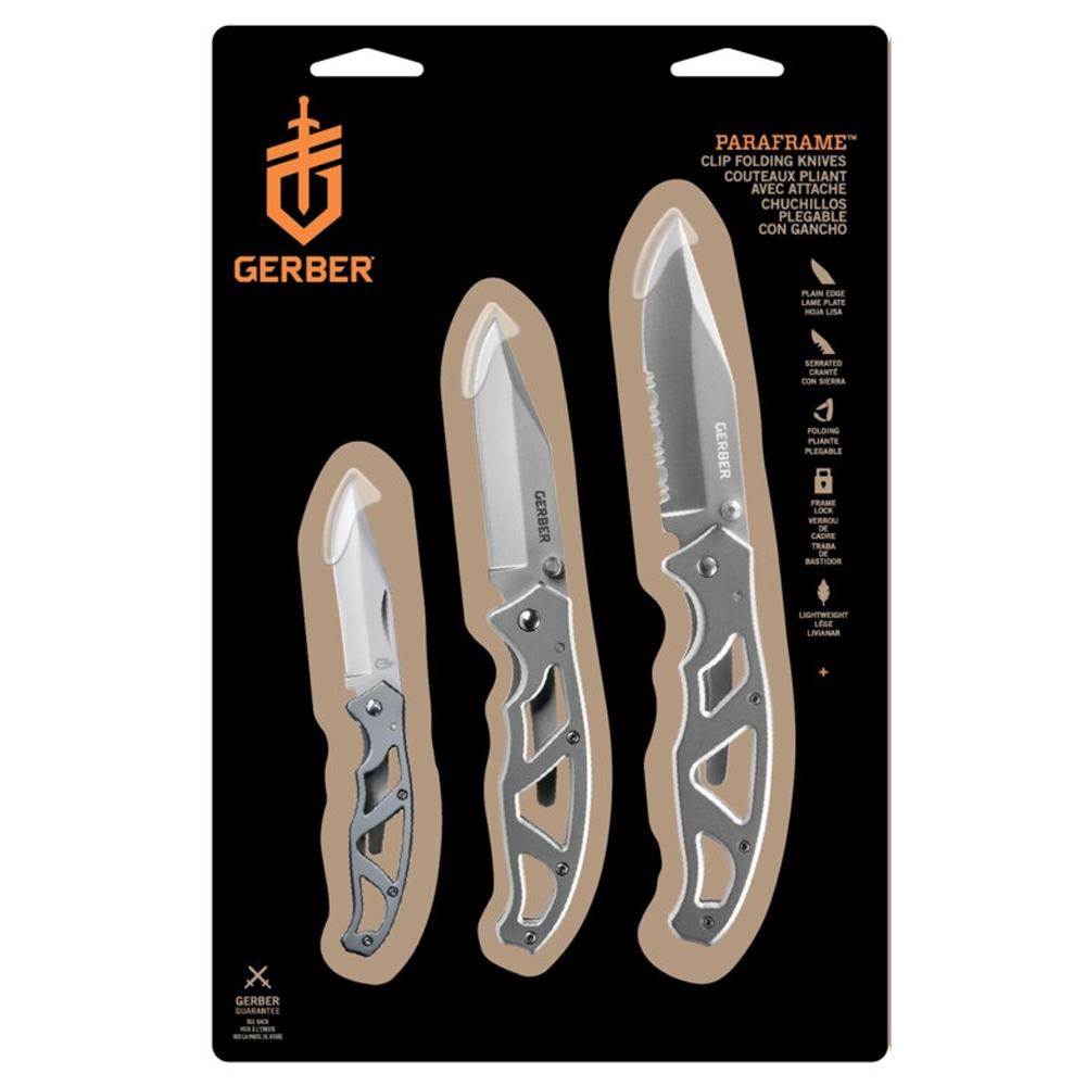 Gerber 3 Piece Paraframe Clip Folding Knife Set 31 004141 Rural King