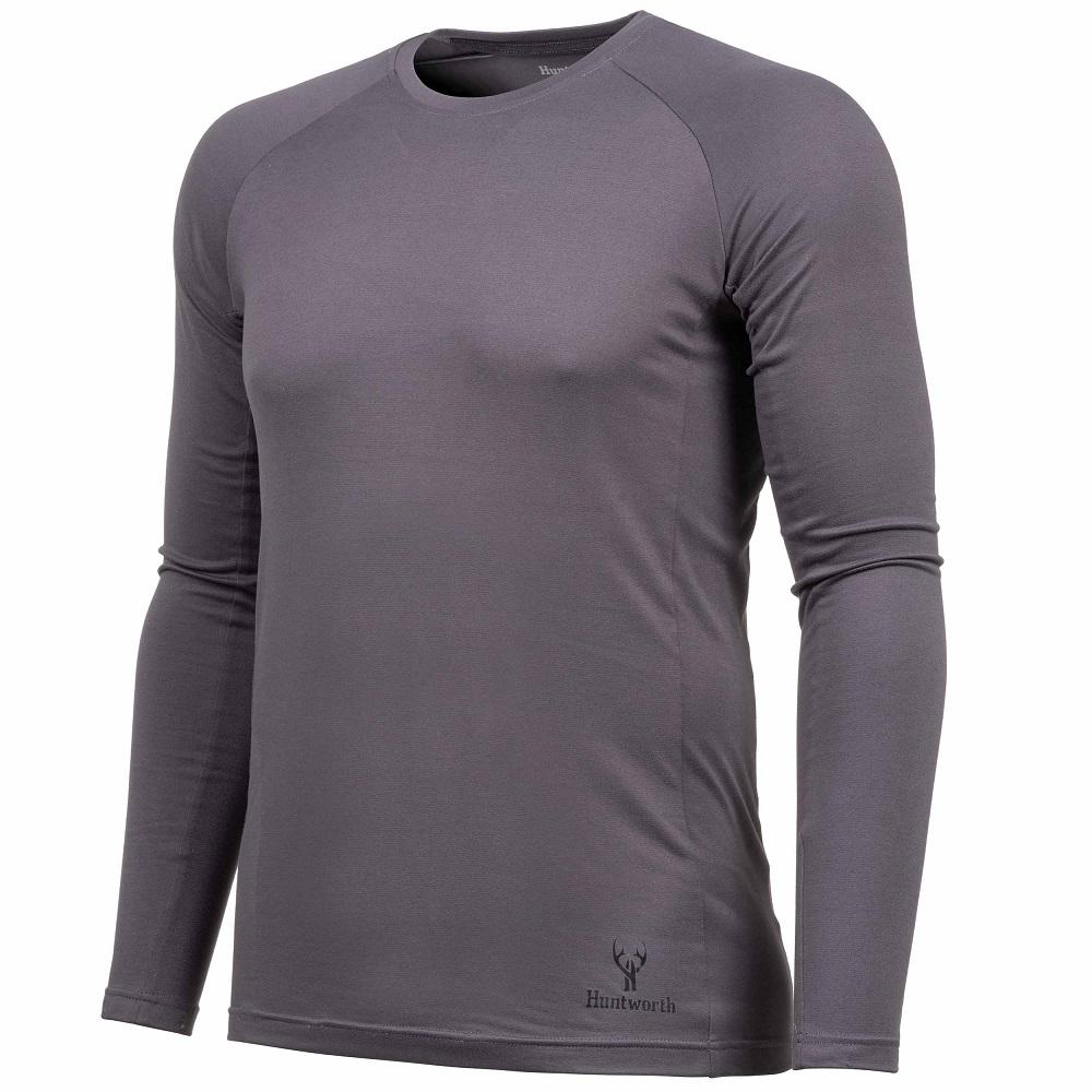 Huntworth Men's Heat Boost Base Layer Shirt, Dark Gray - 9604-DG