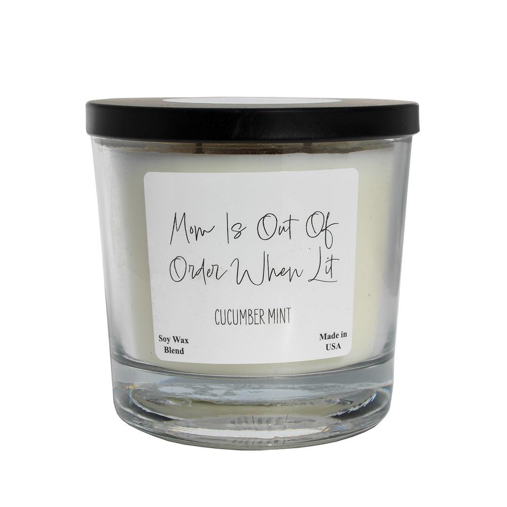 Ozark Brands Mom is Out of Order When Lit Cucumber Mint Candle  - MOM-16CM