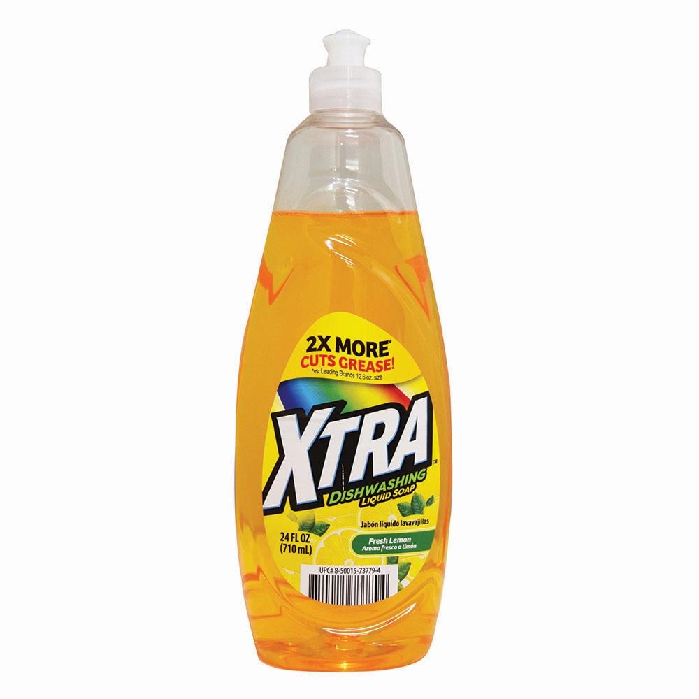 XTRA® Dishwashing Liquid Soap, Lemon, 24 oz. Bottle - X573779