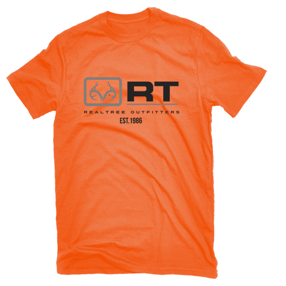 RK RealTree Men's Box Logo Short Sleeve T-Shirt Orange - RTP-3012