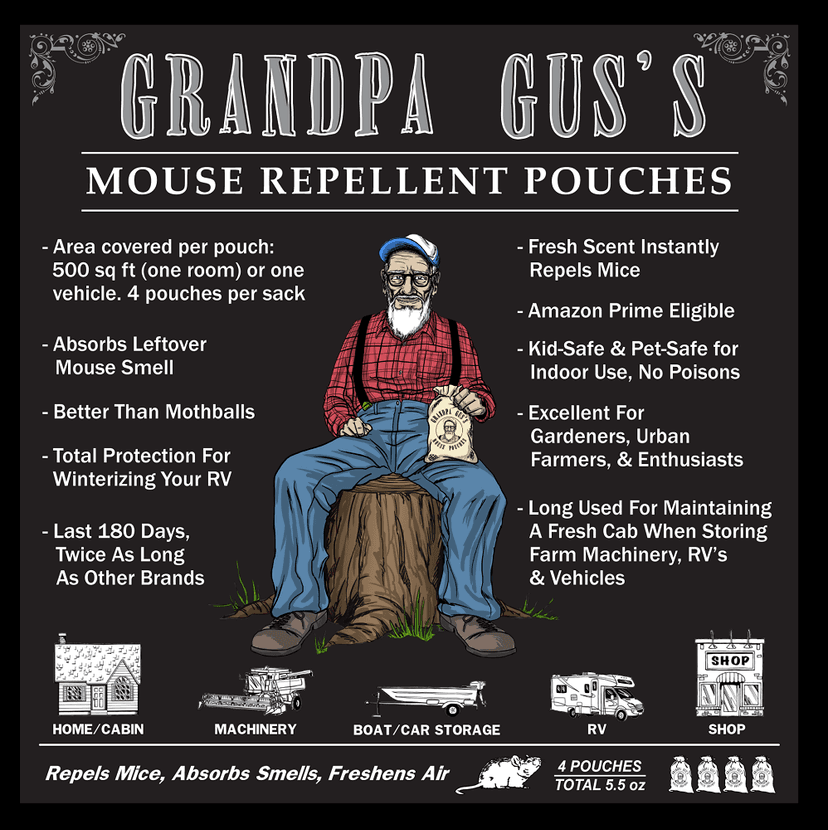 GRANDPA GUS'S Mouse Repellent Pouches - 4PK GPR-4-15 - The Home Depot